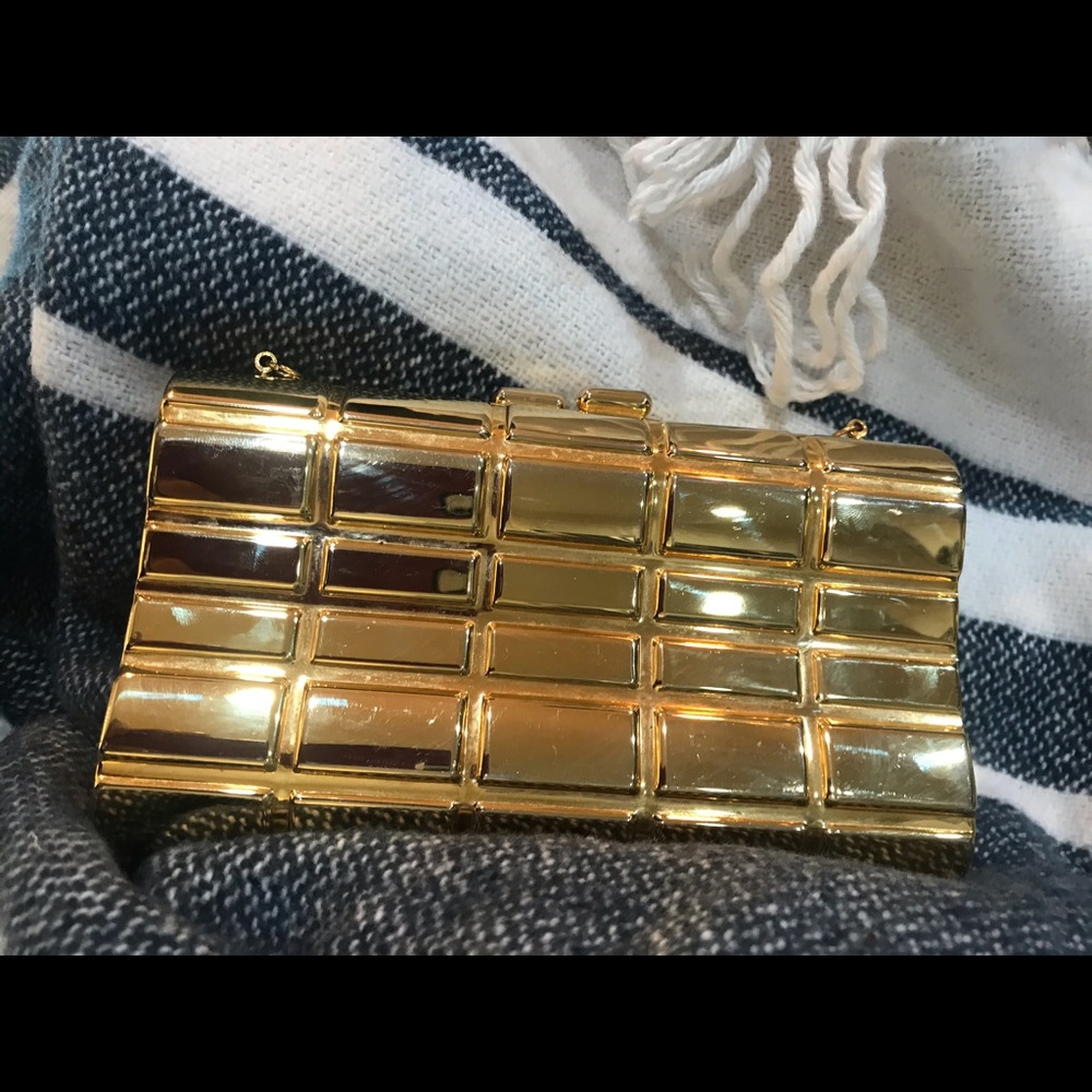 Gold light weight evening bag